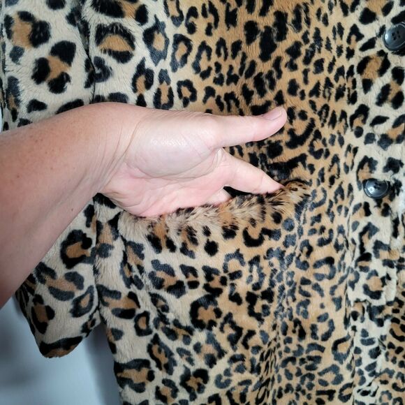 Sanctuary Sierra Print Faux Fur Coat Fleece Lining Leopard & Sherpa Size 1X NWT - Picture 4 of 10